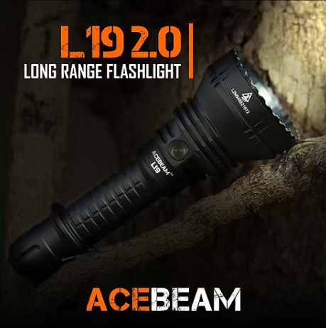 AceBeam L19 2.0 Long Range Flashlight 2200 lumens (Black) Acebeam