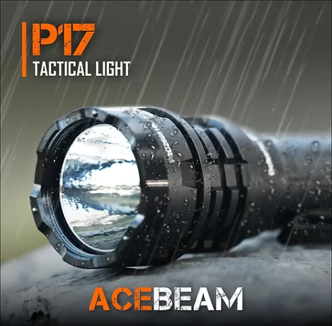 AceBeam Defender P17 Tactical Flashlight 4900 lumens (Black) Acebeam