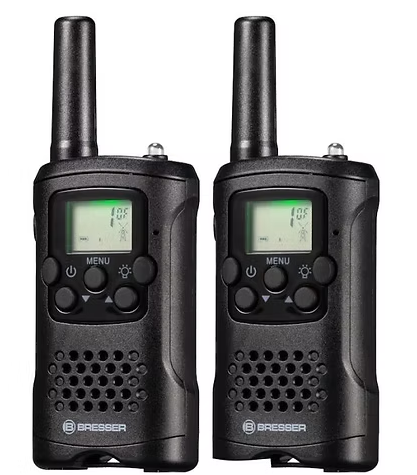 BRESSER FM Walkie Talkie 2piece Set with large range up to 6 km and free hand mo