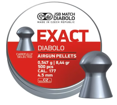 JSB Match Diabolo EXACT 4.53mm/.177 8.44GR Airgun Pellets (500)