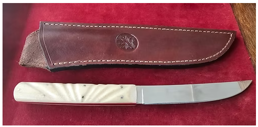 Jan A. Nell White Micarta Handle Utility Knife