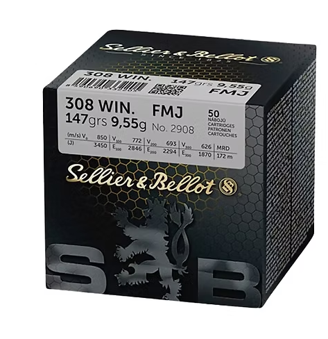 Sellier & Bellot .308 Win 147Gr FMJ (50) Sellier & Bellot