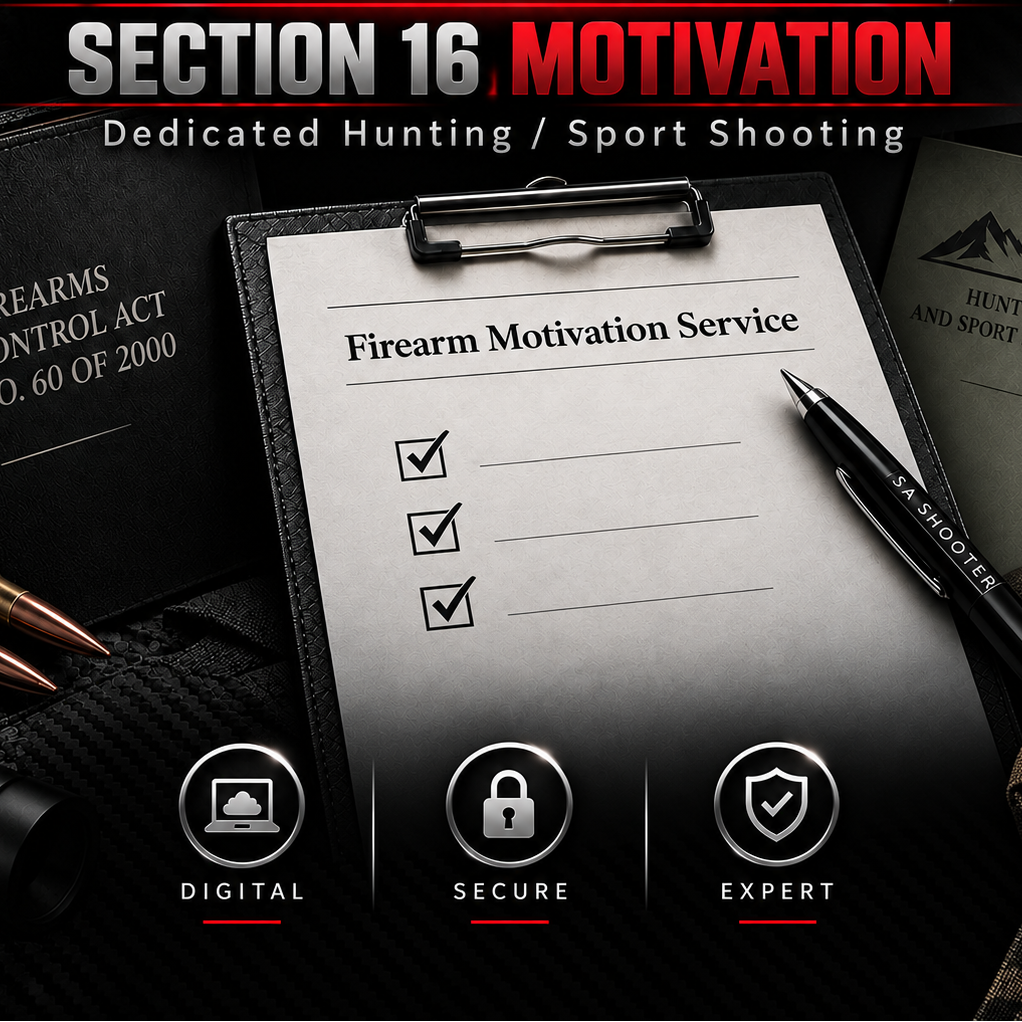 Firearm Licence Motivation – Section 16 (Dedicated Hunting or Sport Shooting)
