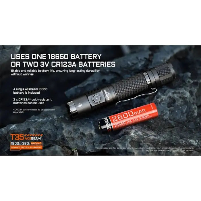 Acebeam T35 Compact Tactical Flashlight - 1900 Lumens, 380m, Green Acebeam