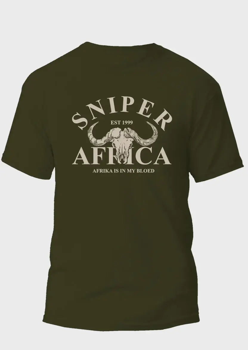 Sniper - Africa Mens T- Shirt - Military Olive Sniper Africa