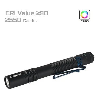 AceBeam Pokelit 2AA EDC Flashlight 600 lumens (Black)