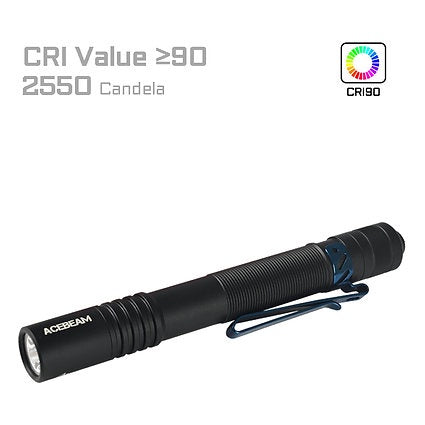 AceBeam Pokelit 2AA EDC Flashlight 600 lumens (Black) Acebeam