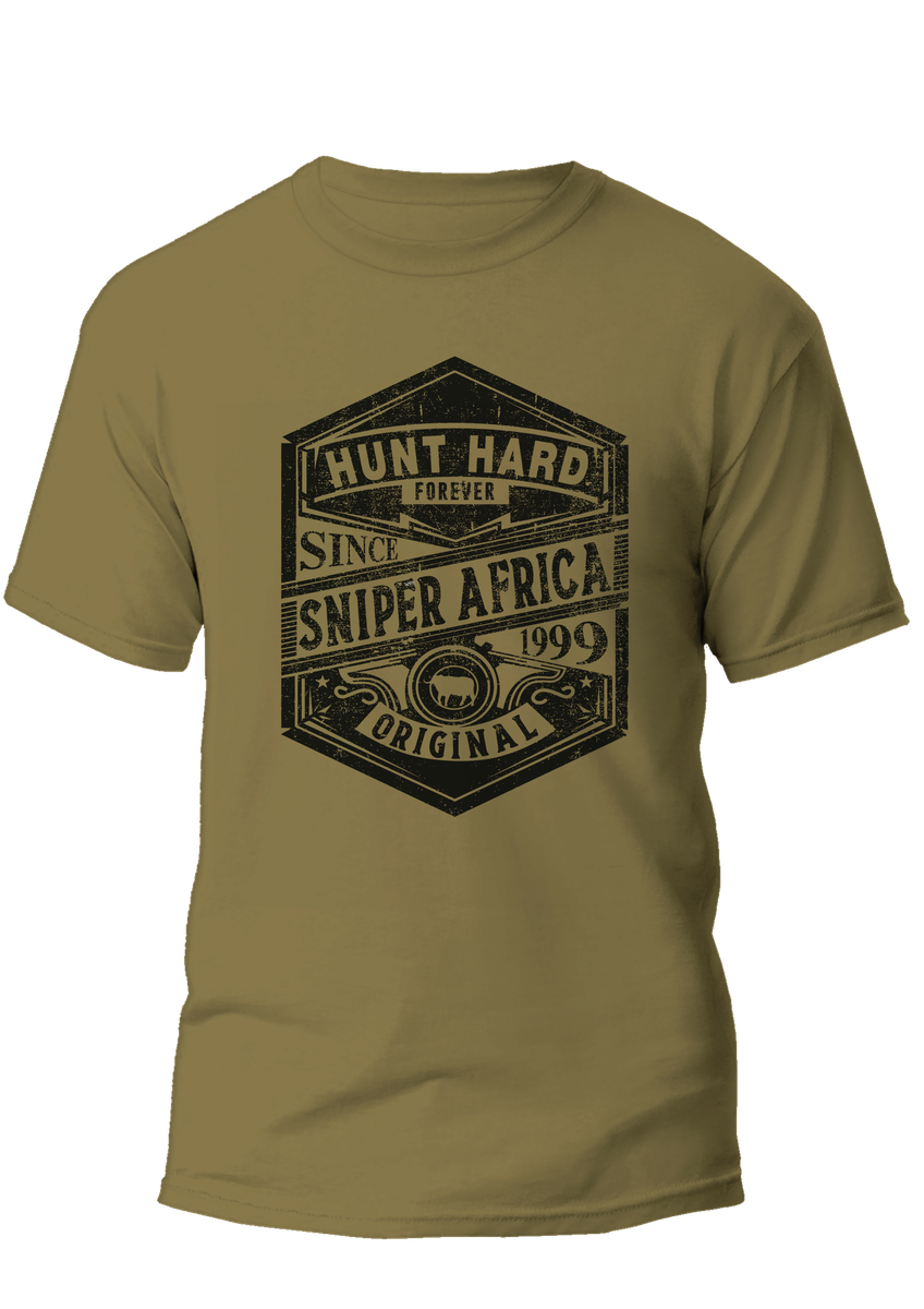Sniper - Hunt Hard Mens T - Shirt - Fatigue