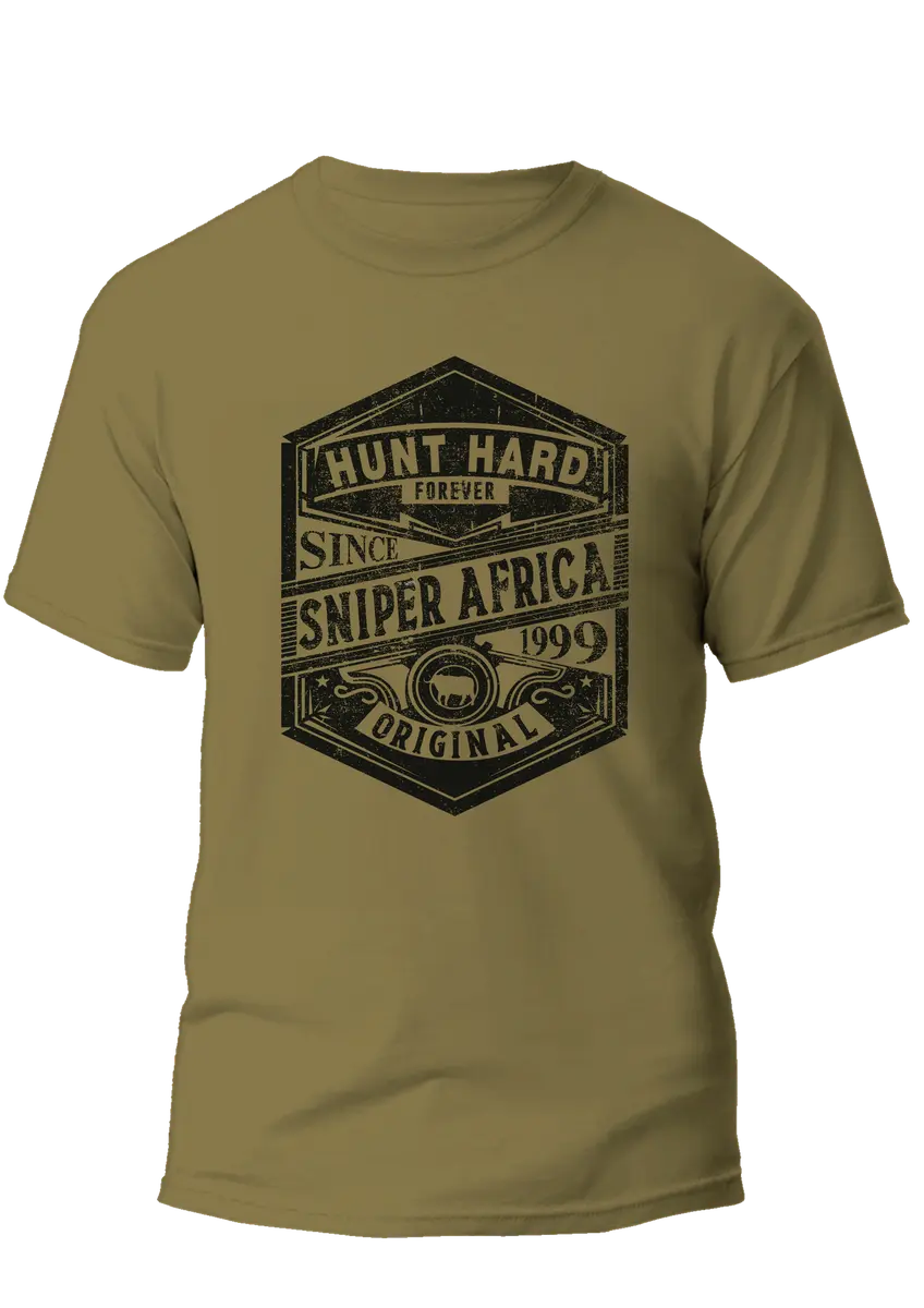 Sniper - Hunt Hard Mens T - Shirt - Fatigue Sniper Africa