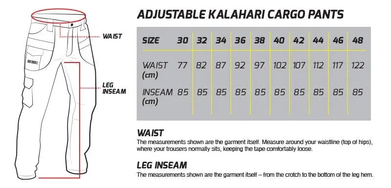 Boerboel Wear - Men’s Adjustable Kalahari Cargo Pants Putty Boerboel Wear