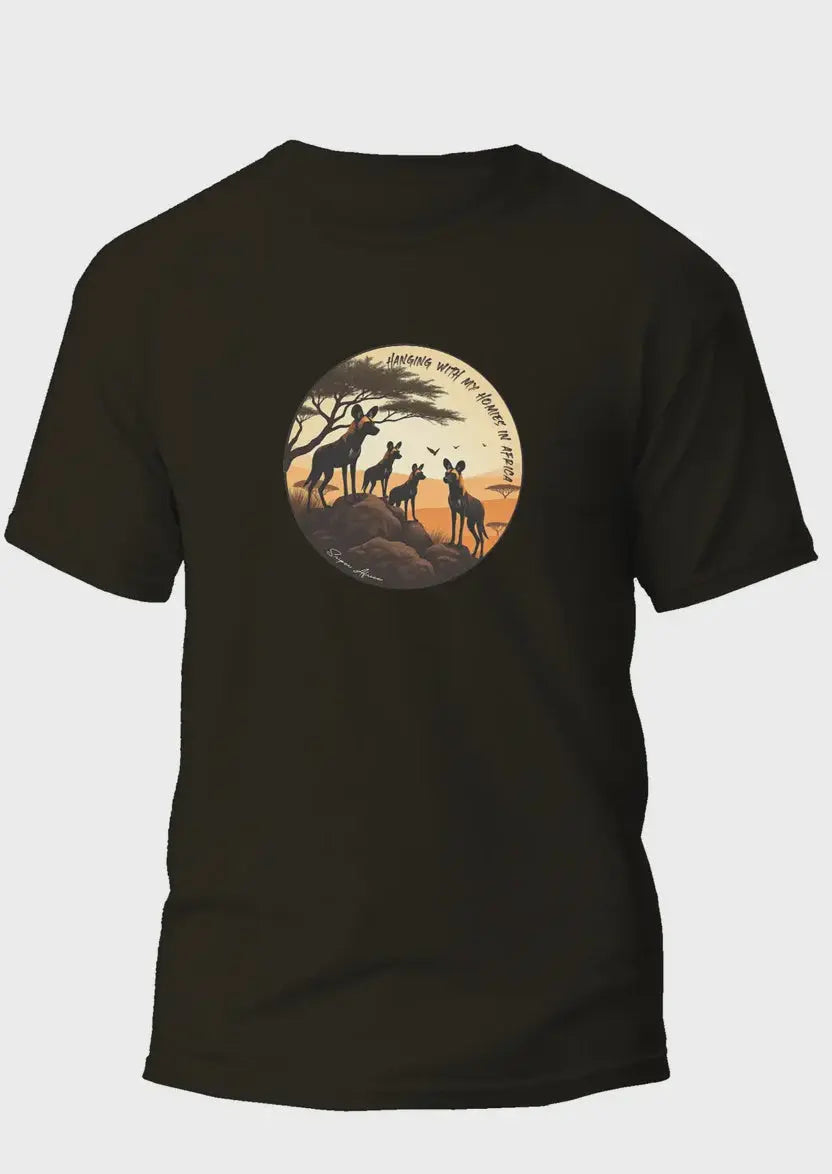 Sniper - Wild Dogs Mens T -Shirt - Black Sniper Africa
