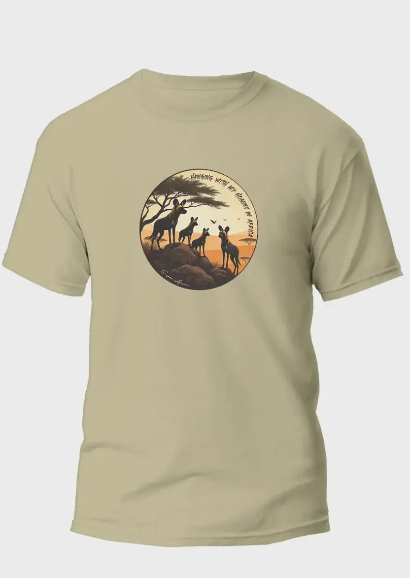 Sniper - Wild Dogs Mens T- Shirt - Walnut Sniper Africa