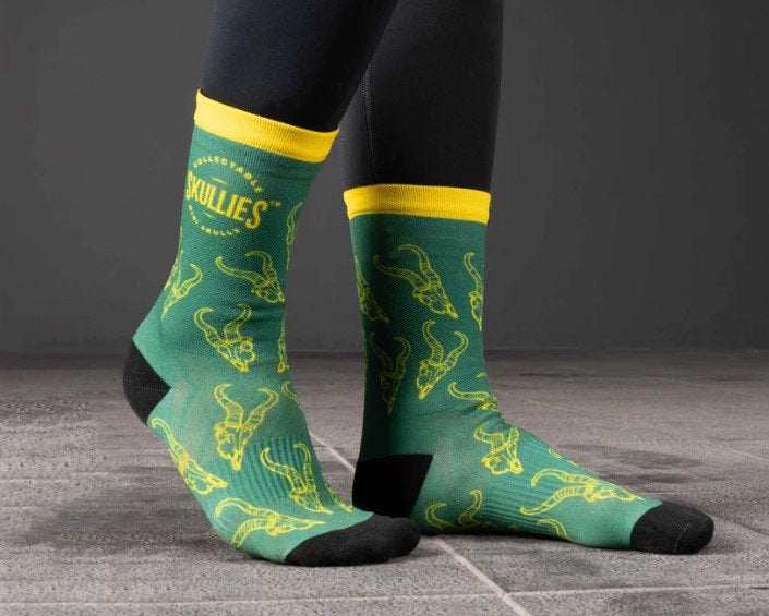 Skullies Socks - Green & Gold