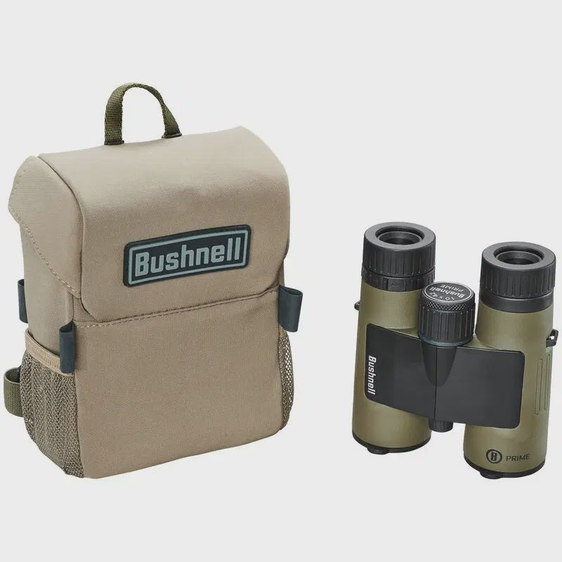 BUSHNELL PRIME GREEN 10X42 BINOCULARS & VAULT CASE COMBO