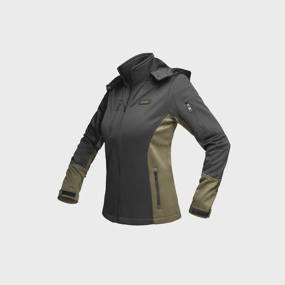 Boerboel Wear - Ladies Soft Shell Jacket Black & Olive
