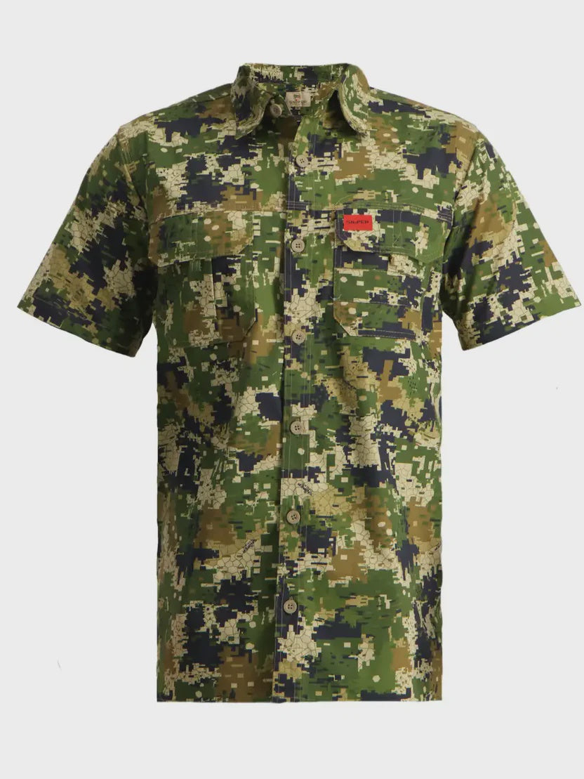 Sniper - Men's Adventure Shirt Short Sleeve Pixelate