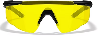 Saber Advanced Yellow Matte Black Frame W/Bag Protective Eyewear