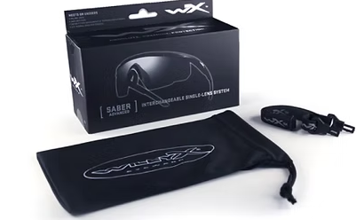 Saber Advanced Clear Matte Black Frame w/Bag Protective Eyewear