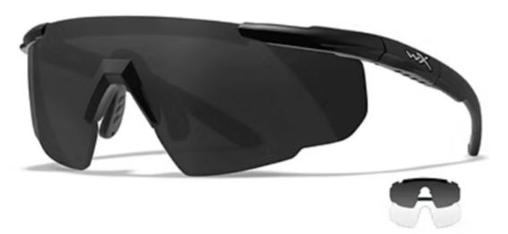 Saber Advanced Smoke/Clear Matte Black Frame 2 Lens set Protective Eyewear