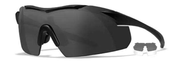 WX Vapor Grey/Clear Matte Black Frame 2 Lens set Protective Eyewear