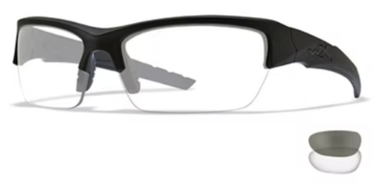 WX Valor Smoke Grey/Clear Matte Black Frame 2 lens set Protective Eyewear