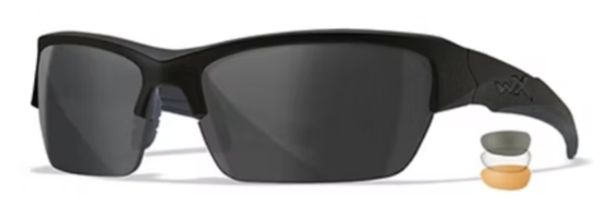 WX Valor Clear/Grey/Light Rust Matte Black Frame 3 lens set Protective Eyewear