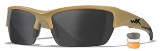 WX Valor 2.5 Grey/Clear/Light Rust 3 Lens Set with Matte Tan frame Protective Ey