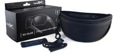 WX Valor 2.5 Grey/Clear/Light Rust 3 Lens Set with Matte Tan frame Protective Ey