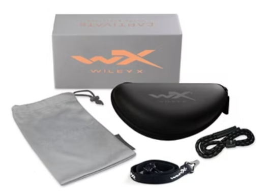 WX Omega Captivate Smoke Grey Matte Black Frame Protective Eyewear