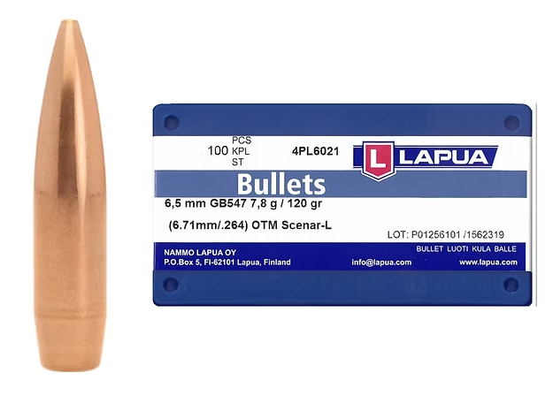 LAPUA 6.5mm 120 GR Scenar-L OTM Bullets (100)