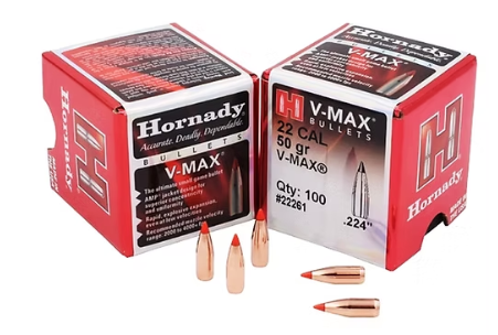 HORNADY .22 Cal .224 50 GR V-MAX® Bullets (100)