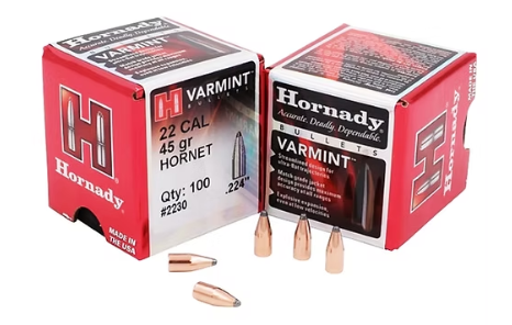 HORNADY .22 Cal .224 45 GR HORNET Bullets (100)