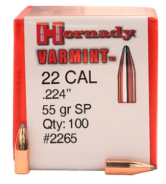 HORNADY .22 Cal .224 55 GR SP Bullets (100)