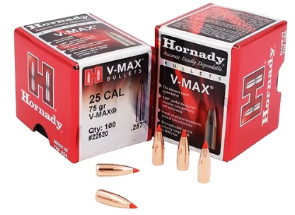 HORNADY 25 Cal .257 75 GR V-MAX® Bullets (100)