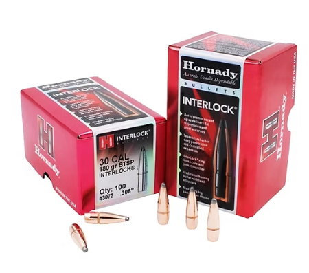 HORNADY 30 Cal .308 180 GR InterLock® BTSP Bullets (100)
