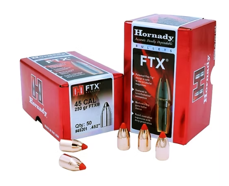 HORNADY 45 Cal .452 250 GR FTX® (450 Bushmaster) Bullets (50)