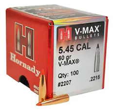 HORNADY 5.45 Cal .2215 60 GR V-MAX® Bullets (50)