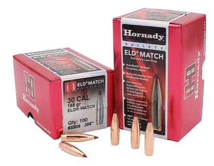 HORNADY 30 Cal .308 168 GR ELD® Match Bullets (100)