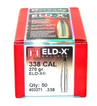 HORNADY 338 Cal .338 270 GR ELD-X® Bullets (50)