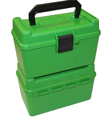 MTM H50-RS 223 Rem / 204 Ruger 50 ROUND Deluxe Ammo Box w/ Handle (Green)
