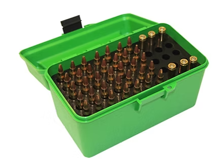 MTM H50-RS 223 Rem / 204 Ruger 50 ROUND Deluxe Ammo Box w/ Handle (Green)