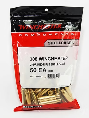 WINCHESTER .308 Win Unprimed Rifle Shellcases (50)