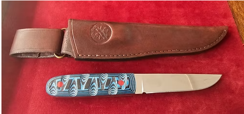 Jan A. Nell Blue Micarta Custom Knife