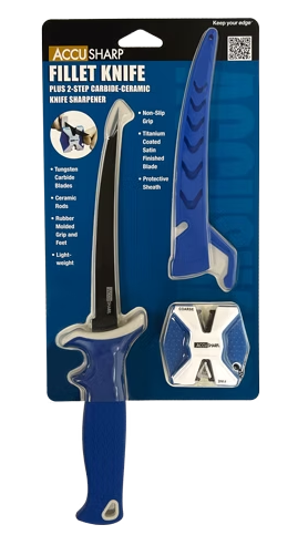 Accusharp Fillet Knife With Two Step Sharpener