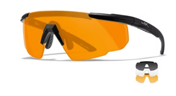 Saber Advanced Smoke/Clear/Rust Matte Black Frame 3 Lens set Protective Eyewear