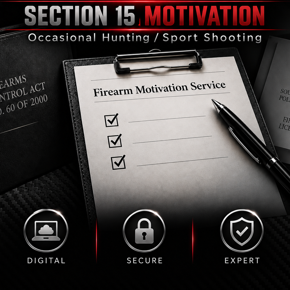 Firearm Licence Motivation – Section 15 (Occasional Hunting or Sport Shooting)