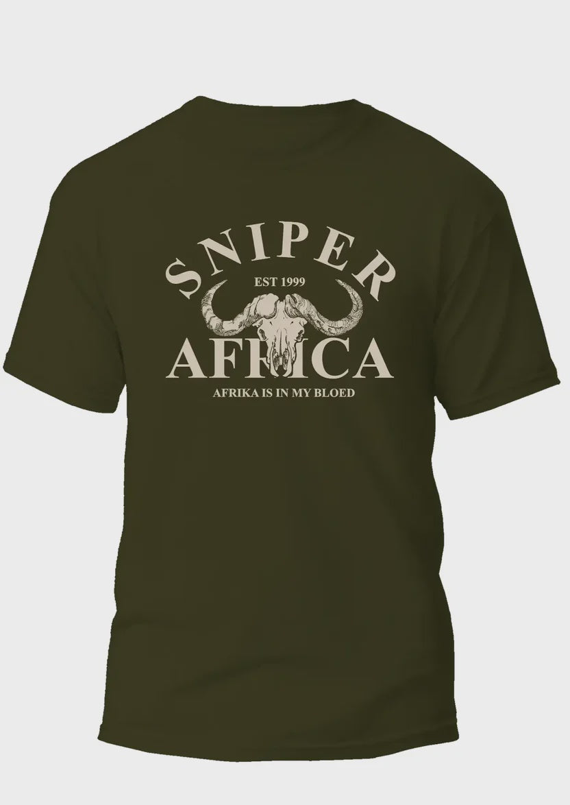 Sniper - Africa Mens T- Shirt - Military Olive