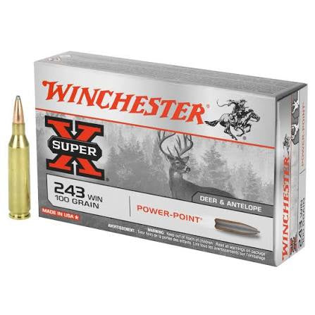 WINCHESTER AMMO 243 WIN 100 GR POWER POINT (20)