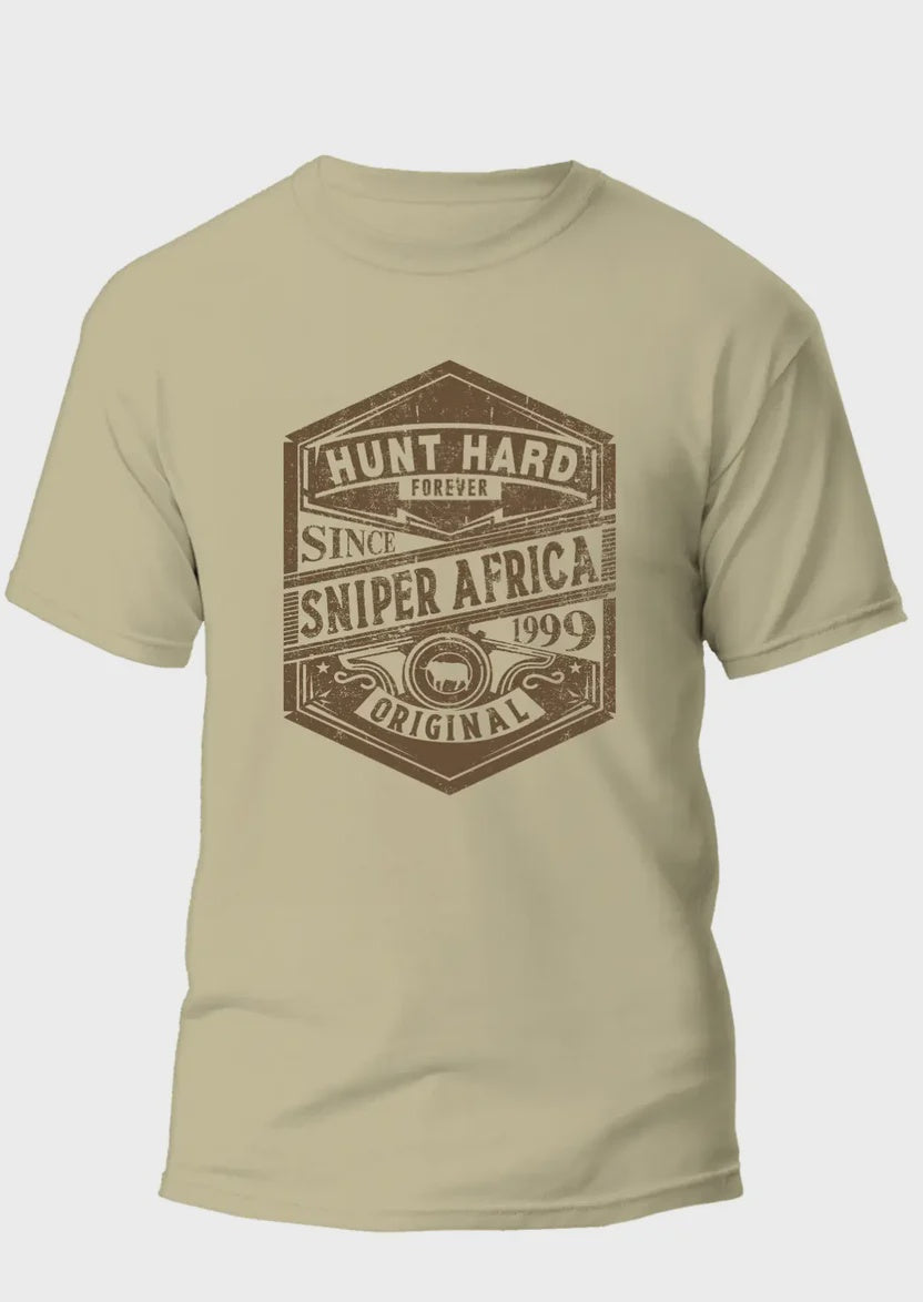 Sniper - Hunt Hard Mens T - Shirt - Dark Stone